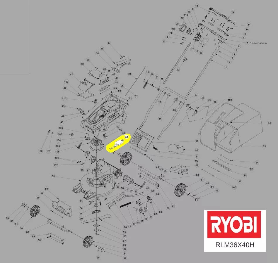 module électronique tondeuse à gazon réf. 5131034861 Ryobi